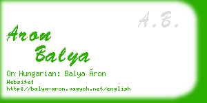 aron balya business card