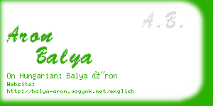 aron balya business card